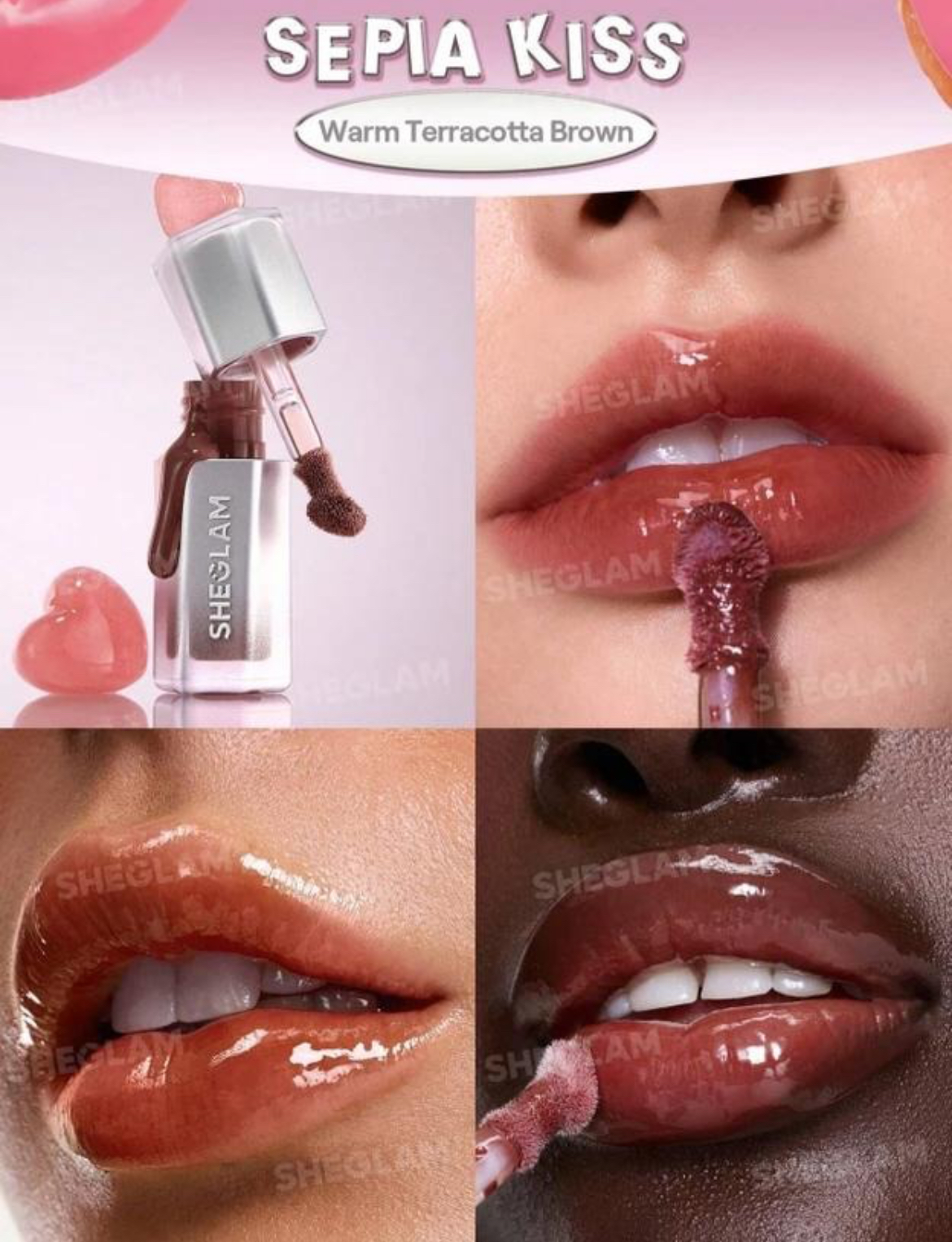 لیپ گلاس شیشه ای شیگلم sepia kiss